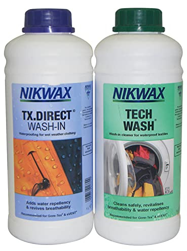 Nikwax Tech Wash/Tx Direct Clean & Proof Twin Pack (1Litre)