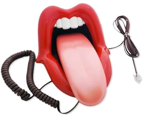 Eurowebbiz Téléphone Fixe Filaire Original Bouche Sexy levre Rouge Novelty Landline Phone
