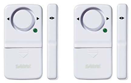 SABRE Wireless Home Security Door Window Burglar Alarm with LOUD 120 dB Siren, DIY EASY to Install, 2-Pack,white
