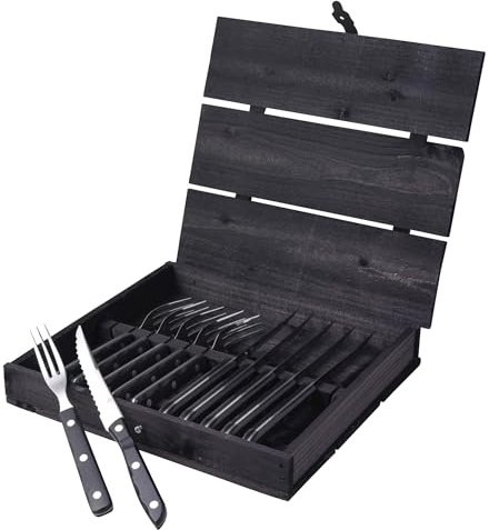 Gense Old Farmer Black Steakbestick/grillbestick 12 delar Svart/Stål