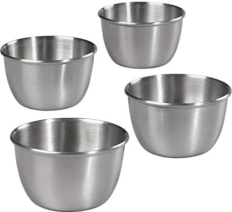Tala Stainless Steel Pudding Moulds, Measures 8cm x 5cm, ideal for Summer Puddings, Dariole Moulds, and Sponge Puddings, Perfect for Indiviual Servings, Dishwasher Safe