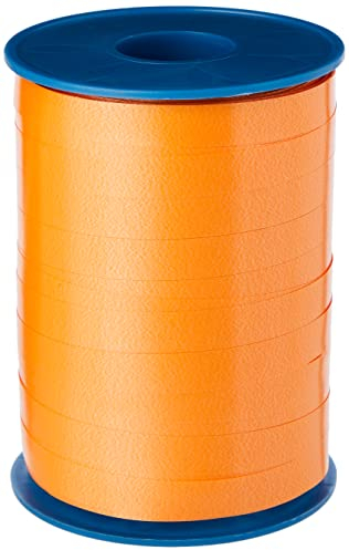 PRÄSENT C.E. PATTBERG Geschenkband orange, 250 Meter Ringelband 10 mm zum Basteln, Dekorieren & Verpacken von Geschenken zu jedem Anlass