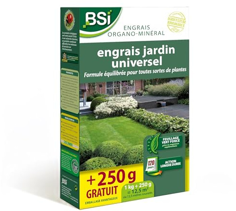 BSI - Engrais Universel pour Bio Jardin - Formule Équilibrée pour Toutes Sortes de Plantes - 12,5 m², Vert