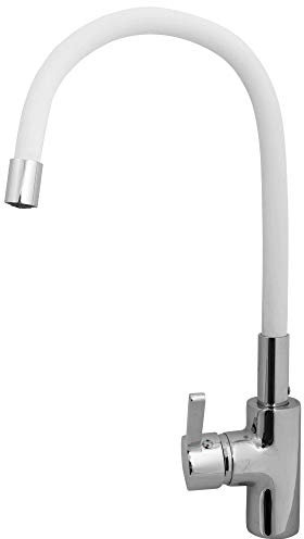 Pyramis 090919538 Chromed Kitchen Sink Tap with a Fixed Spout, White