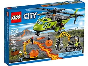 LEGO 60123 City In/Out Volcano Supply Helicopter Construction Set - Multi-Coloured