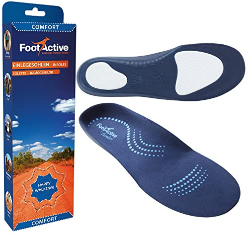 FootActive COMFORT - Orthopädische, biomechanische Einlegesohlen - Perfekte Unterstützung für Fersen, Füße, Knie und Rücken, speziell bei Fußschmerzen! (42-43) M