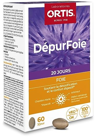 Ortis - DépurFoie 60 Comprimés - Complément Alimentaire pour Détoxifier et Soutenir les Fonctions du Foie - Confort Digestif - 100% Naturel à base d’Artichaut et de Pissenlit