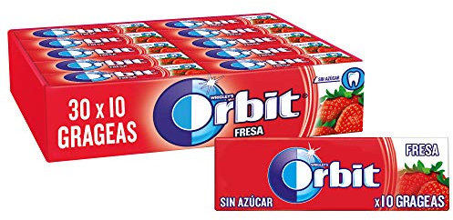 Orbit Chicles Sabor - Paquete De 30 X 14 Gr, Fresa, 420 Gramo, 30 Unidades