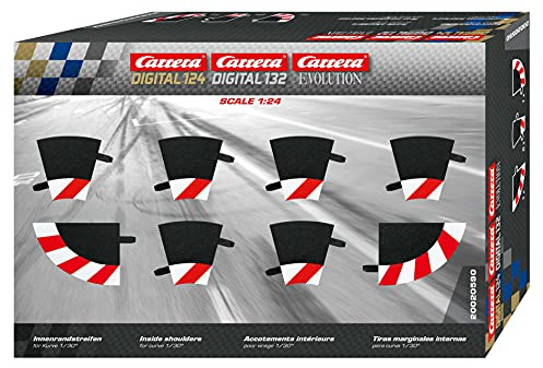 Carrera 20020590 Digital 124 Inside shoulder curve 1/30° (6), end piece (2) Slot Car Track Accessory