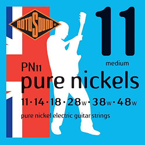 Rotosound Pure Nickel Saiten für E-Gitarren, Stärke Medium 11 14 18 28 38 48