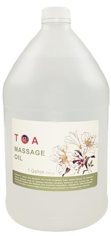 TOA Soothing Hydrating Natural Body Spa Massage Mineral Oil for Professional Massage Therapists Unscented Bottle, 1 gal
