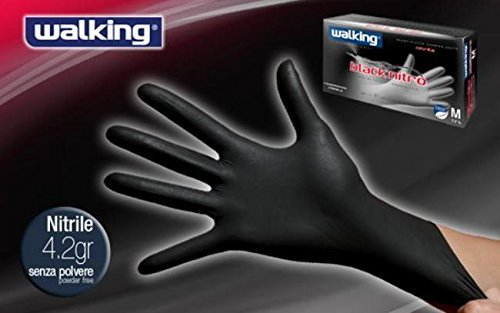 Gants blacknitro Walking m 100pz – à usage unique Nitrile sans poudre hypoallergéniques