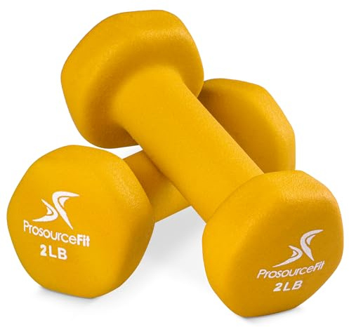 ProsourceFit Neoprene Dumbbell Coated for Non-Slip Grip, 2 lb