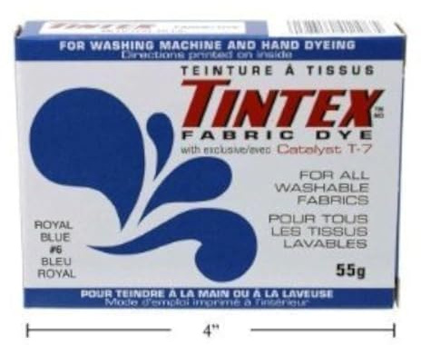 Lot of 1 Tintex Brand Royal Blue Fabric Dye #6 New