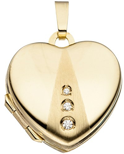 Jobo Damen-Medaillon Herz aus 8 Karat 333 Gold mit Zirkonia