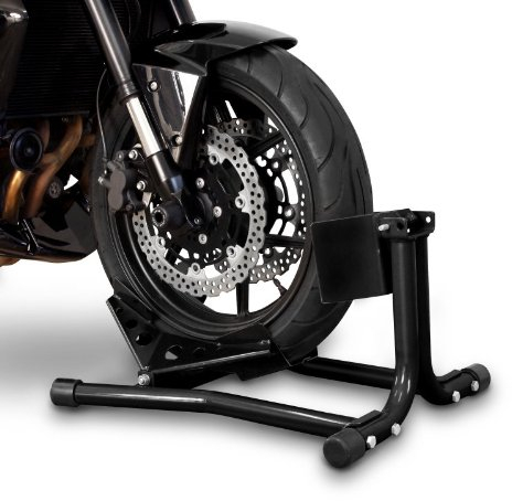 Constands Easy Classic - Motorradwippe kompatibel mit Chopper/Custombike kompatibel mit Anhänger Transportständer Montageständer Vorderrad Schwarz CB58349