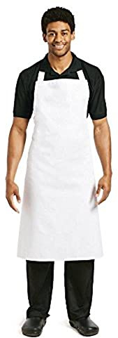 Whites Chefs Clothing Professional Bib Apron, White, Size: XL/X-Large/Extra Large, Material: 80% Polyester / 20% Cotton, Measurements: 915(W) x 1066(L) mm, Chefs Apron, Cooking Apron, A522