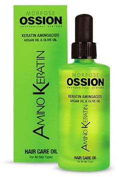 Morfose OSSION Amino Keratin Hair Oil 100ml - Keratin, Aminoöl, Argan Haaröl - Schützt das Haar, Stärkt, Glänzender Look, Repariert Haarbruch - Für alle Haartypen