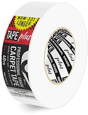 Ruban adhésif professionnel pour tapis - 5,1 cm x 36,4 m - 2 x plus encore - Double face antidérapante - Finition blanche de qualité supérieure - Adhérence parfaite pour maintenir les tapis d'intérieur en place