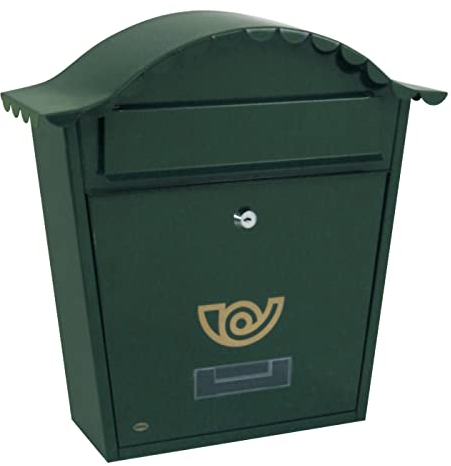 Amig - Boîte aux Lettres extérieure Classique pour Lettres - Acier Vert - Sécurisée avec Serrure - Facile à Installer - Idéale pour Format A4 - Vert en Acier allié