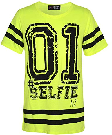 A2Z 4 Kids® barn flickor ny säsong 01 selfie-tryck baseball topp mode t-shirt 7 8 9 10 11 12 13 år