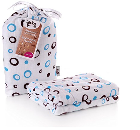 EASY KINDERIDEEN BMB120026A Couverture en bambou pour emmailloter, emmailloter ou comme tapis Bleu 120 x 120 cm