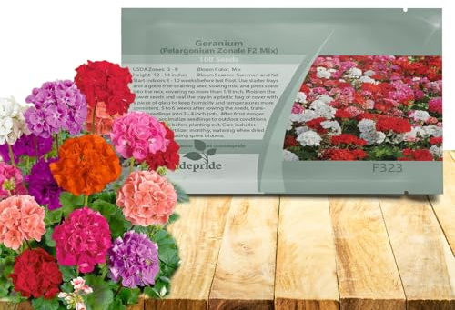 Outsidepride Mix Geranium Seeds for Planting - 200 Pcs Annual, Heat & Drought Tolerant Flower Seeds with Green Foliage & Mix Blooms for Pots, Borders & Lush Summer Garden Displays