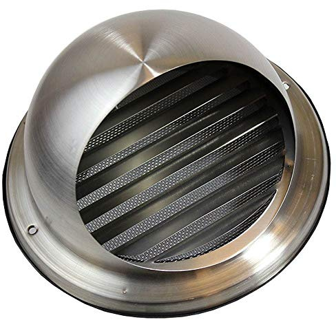 Kair 150mm Bull-Nose Stainless Steel Vent Grille with Fly Screen | Stainless steel construction, Integrated insect screen, Drip deflector, Weather-resistant louvres