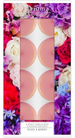 Pajoma Candele a lumino profumate, Rosa, Höhe ca. 1,5cm, 8 unità