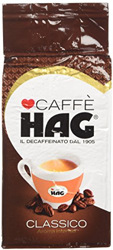 Hag - Caffè Macinato Decaffeinato Gusto Classico - Miscela Caffè per Moka - 16 Confezioni - Pacco da 250 gr