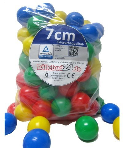 koenig-tom Bällebad24-100 Bällebad Bälle 7cm Ø, in der Kindergarten & Gewerbequalität Babybälle Plastikbälle ohne gefähliche Weichmacher