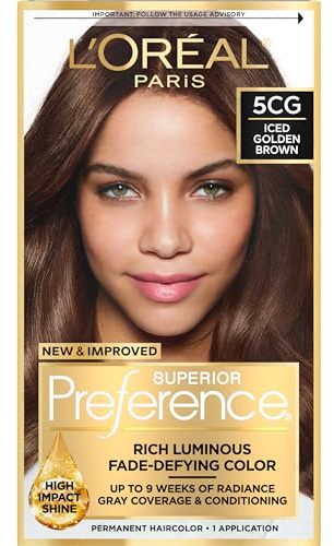 L'Oréal Paris Superior Preference Permanent Hair Color, 5CG Iced Golden Brown