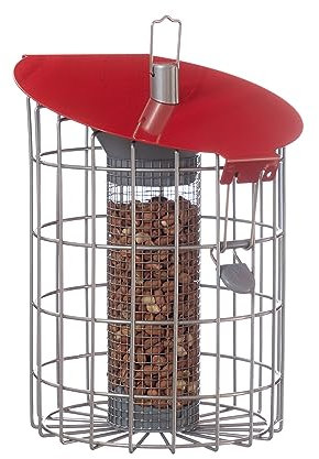 The Nuttery Roundhaus Nut Feeder RNMN01 – Squirrel Proof Peanut Bird Feeder – Hanging Caged Design – Durable Metal Outdoor Garden – Easy to Fill & Clean – Large Capacity for Small Birds