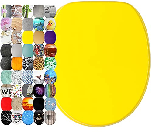 Sanilo Toilet Seat, Great Range of Colorful Toilet Seats, Stable Hinges, Easy to Mount (Yellow)