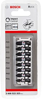 Bosch 8x PRO Impact gemischtes Set (170 x 70 mm, Professional Zubehör Schraubendreher, Schraubendreher)