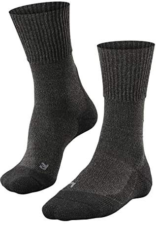 FALKE Herren Wandersocken TK1 Adventure Wool M So Wolle Funktionsmaterial antiblasen dick 1 Paar, Grau Smog 3150, 42-43