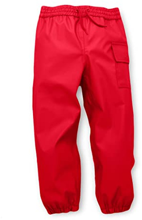 Hatley Rain Pants Pantalones Impermeable, Rojo, 3 años niños Unisex