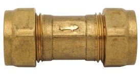 Deva NRV15 Brass Non-Return Single Check Valve 15mm Compression Fitting 1 Way Prevents Water Backflow Hot Or Cold for Showers Toilets and Outdoor Taps Anti Corrosive, 15 mm