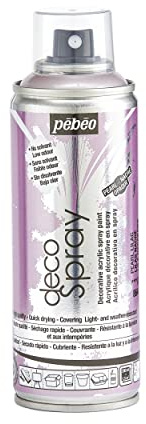 Pébéo - Peinture Acrylique en Spray - Pour la Décoration Multi Supports en Intérieur et Extérieur - Base Eau, Faible Odeur - 200 ml - Finition Nacré - Coloris Lilas Nacré