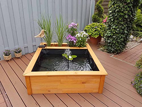 Raised Square Garden Solar Pond kit with Planting Zone
