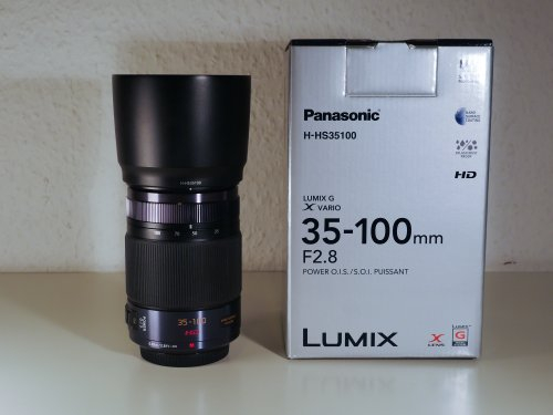 Panasonic H-HS35100E LUMIX G X Vario Telezoom 35-100 mm F2.8 Objektiv (70-200 mm KB, Power O.I.S. Bildstabilisator, Staub-/Spritzwasserschutz) schwarz