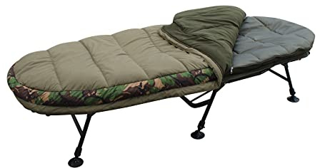 Abode 6 Leg Flat-boy Carp Fishing Level Bed 3-5 Season Combo Sleep System