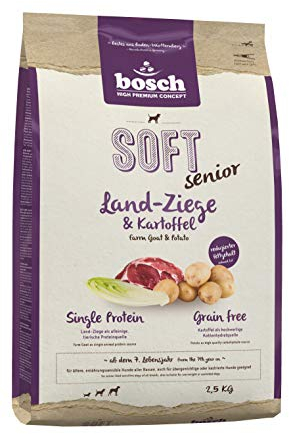 bosch HPC SOFT Senior Ziege & Kartoffel | halbfeuchtes Hundefutter für ältere, ernährungssensible Hunde aller Rassen | Single Protein | Grain Free, 2.5 kg