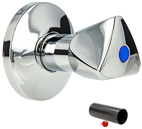 tecuro Hahnoberteil 3/4 Zoll für Unterputz-Absperrventile Kalt- Warmwasser mit Metall-Dreikanthaubengriff