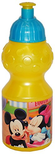 alles-meine.de GmbH Trinkflasche - Minnie und Mickey Maus - Flasche 350 ml - auslaufsicher Kunststoff - Plastikflasche Playhouse - für Kinder Fahrradflasche - Maus Mädchen & Jung
