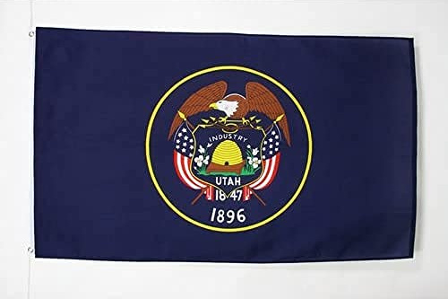 BANDIERA UTAH 90x60cm - BANDIERA STATO AMERICANO – USA - STATI UNITI 60 x 90 cm - AZ FLAG