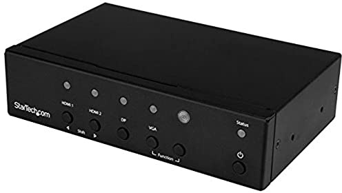 StarTech.com HDVGADP2HD Multi-Input to HDMI Converter Switch, DisplayPort, VGA and Dual-HDMI to HDMI Switch, Priority and Automatic Switch, 4K