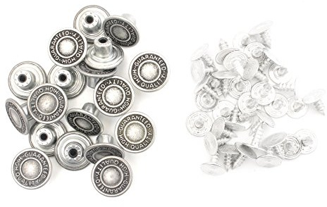 Trimming Shop 14mm Replacement Jean Buttons, Durable Tack Fastener No Sew Buttons with Back Pins Rivet for Denims, Jean, Jackets, Skirts, Gumetal, 10pcs Set