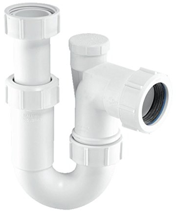 McAlpine ASA10V 1.25-Inch Adjustable Inlet Tubular Swivel Anti-Syphon 'P' Trap - White