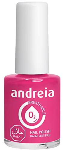 Andreia Nagellack Halal - Atmungsaktiv Luft - Wasser-Durchlässig - Ungiftig Farbintensiv - Naturkosmetik - Farbe B8 Rosa - Rottöne 10.5 ml